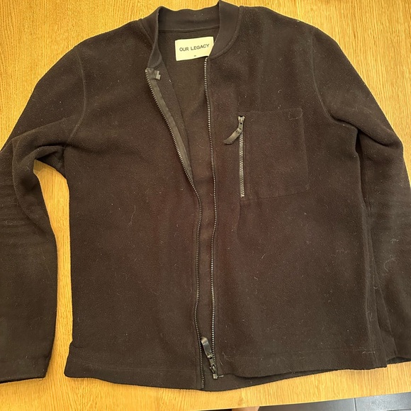 Our Legacy Fleece Bomber Black Size L - Picture 3 of 3